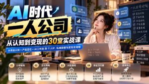 AI时代一人公司30堂实战课：从商业认知+产品定位+AI工作流到个人IP、私域获客与变现全流程-红果网创