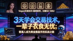 “顺势而为交易系统”3天学会交易技术，聪明软件辅助，小白也能看懂趋势交易，日入30-100U,长期稳定-红果网创