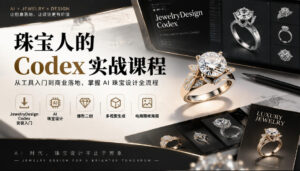 珠宝人的Codex实战课程｜JewelryDesign Codex安装入门、AI珠宝设计、爆款二创、多视图生成、电商精修海报全链路教学-红果网创