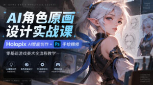 AI角色原画设计实战课｜Holopix AI智能创作+PS手绘精修，零基础游戏美术全流程教学-红果网创