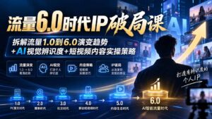 流量6.0时代IP破局课-更新：拆解流量1.0到6.0演变趋势+AI视觉辨识度+短视频内容实操策略-红果网创