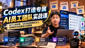 Codex打造专属AI员工团队实战课：从个人知识库、记忆系统到岗位分工、任务协作与封面设计站搭建-红果网创