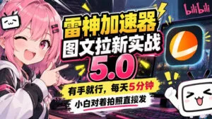 雷神加速器图文拉新实战5.0,有手就行,小白对着拍照发-红果网创