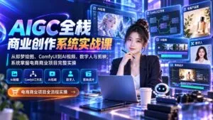 AIGC全栈商业创作系统实战课-更新1017:从即梦绘图、ComfyUI到AI视频、数字人与剪映,系统掌握电商商业项目完整实操-红果网创