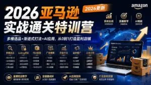 2026亚马逊实战通关特训营-更新1017，多维选品+渐进式打法+AI应用，从0到1打造盈利店铺-红果网创