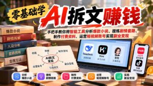 零基础学AI拆文赚钱:手把手教你用智能工具分析爆款小说、提炼剧情套路、制作付费资料、运营短视频账号实现副业变现-红果网创