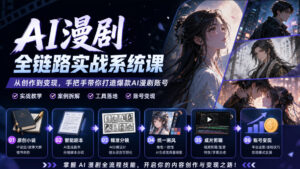 AI漫剧全链路实战系统课|原创小说、智能剧本、精准分镜、统一画风、成片剪辑、账号变现实操教学(更新1018-红果网创