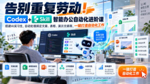 告别重复劳动!Codex+Skill智能办公自动化进阶课|搭建AI实习生,自动处理搞定文案、表格、演示文稿等,一键打造自动化工作-红果网创