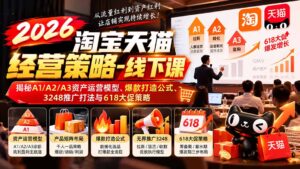 2026淘宝天猫经营策略-线下课-更新1019：揭秘A1/A2/A3资产运营模型、爆款打造公式、3248推广打法与618大促策略-红果网创
