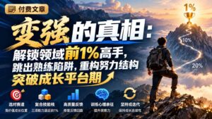 付费文章:变强的真相:解锁领域前1%高手,跳出熟练陷阱,重构努力结构突破成长平台期-红果网创