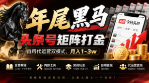 头条号矩阵打金，自用代运营双模式，月入1-3w，附全套教程及内部工具【揭秘】-红果网创
