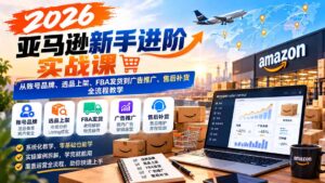 2026亚马逊新手进阶实战课：从账号品牌、选品上架、FBA发货到广告推广、售后补货全流程教学-红果网创