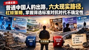 付费文章：普通中国人的出路，六大现实路径，杠铃策略，掌握筛选标准对抗时代不确定性-红果网创