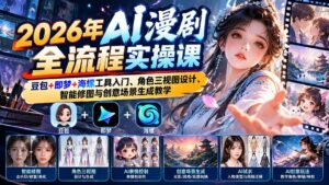 2026年AI漫剧全流程实操课：豆包+即梦+海螺工具入门、角色三视图设计、智能修图与创意场景生成教学-红果网创